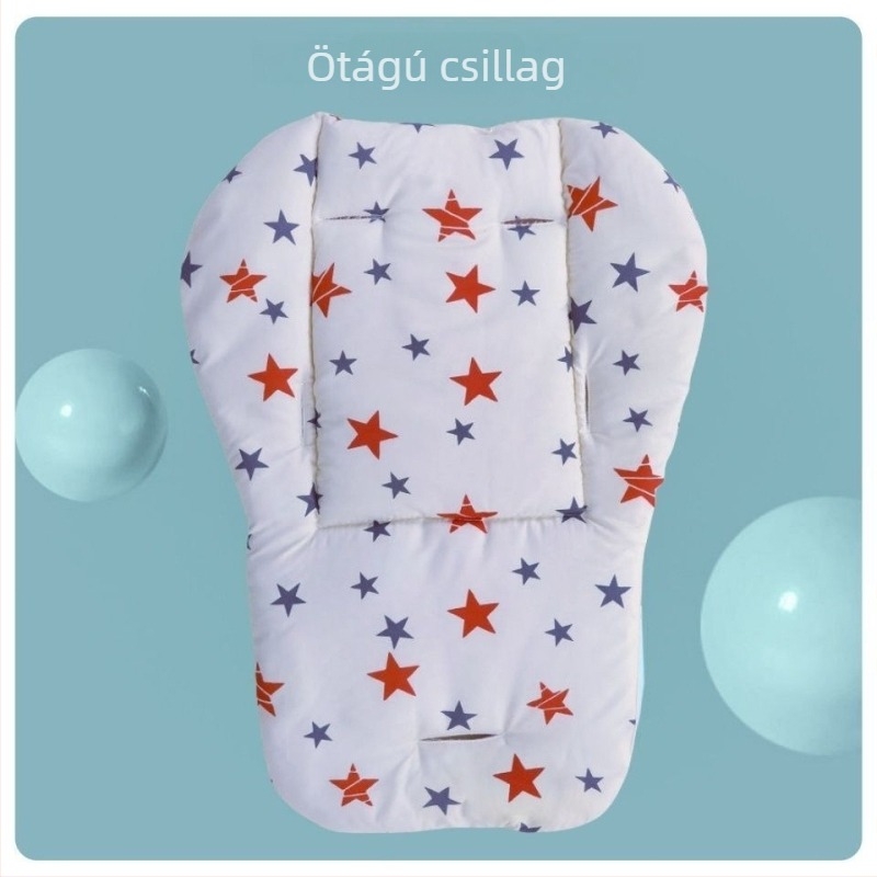Baba babakocsi pamut alátét, vastag hátsó párna négy évszakos ütéscsillapítással, univerzális étkezőszékekhez