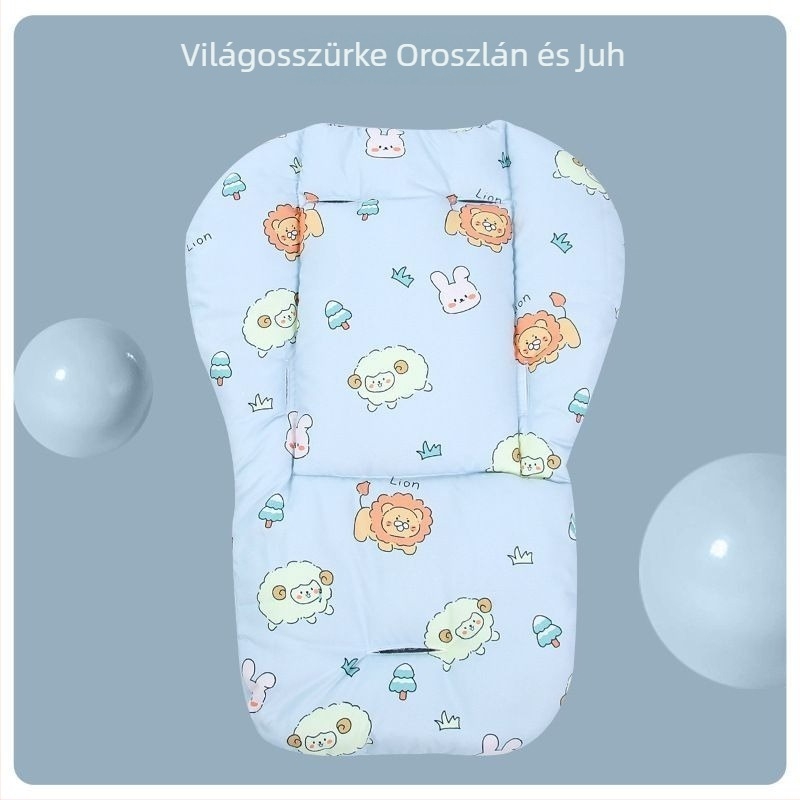 Baba babakocsi pamut alátét, vastag hátsó párna négy évszakos ütéscsillapítással, univerzális étkezőszékekhez