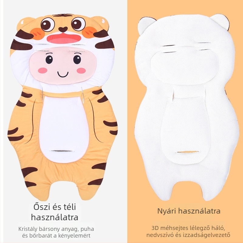 Multifunkcionális babakocsi- és etetőszék párna meleg pamut béléssel, tavasztól őszig és télen használható.