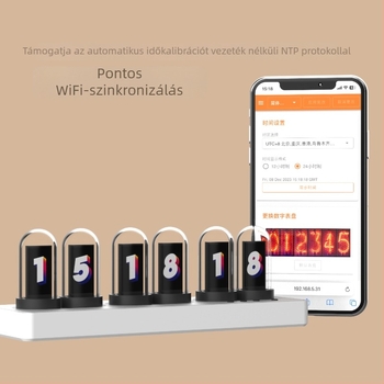 Asztali óra időjárás-előrejelzéssel, ébresztővel, naptárral, heti kijelzővel és intelligens jelenet-móddal (LED-kijelző, külső tápegység, elektronikus mozgás, ABS ház, organikus üvegből készült számlap)