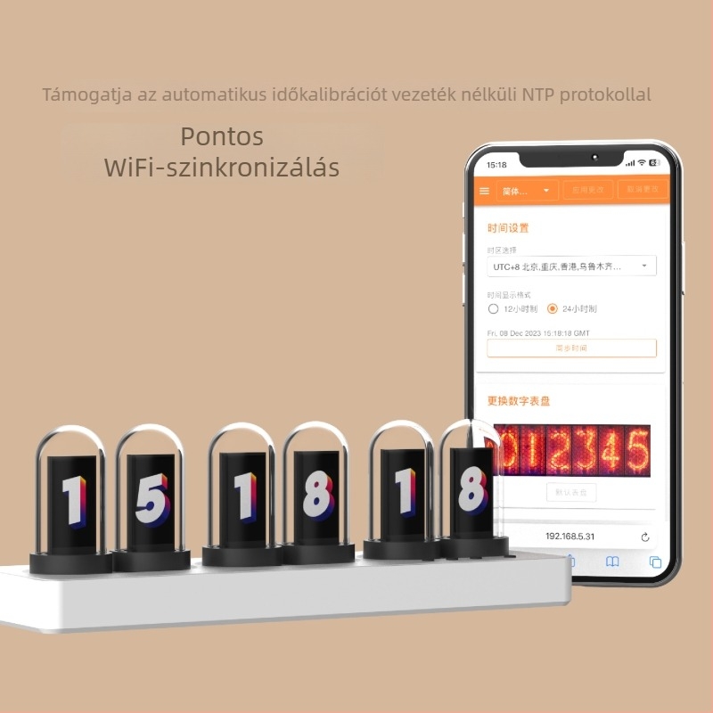 Asztali óra időjárás-előrejelzéssel, ébresztővel, naptárral, heti kijelzővel és intelligens jelenet-móddal (LED-kijelző, külső tápegység, elektronikus mozgás, ABS ház, organikus üvegből készült számlap)