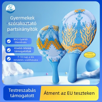 Gyerekeknek szóló partszaki tollas készlet labdával — kültéri játék, műanyag alaplap, 1,5 mm neopren gumi, egyenes ütésű tollas, testreszabható feldolgozás, nyomtatott logó