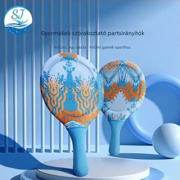 Gyerekeknek szóló partszaki tollas készlet labdával — kültéri játék, műanyag alaplap, 1,5 mm neopren gumi, egyenes ütésű tollas, testreszabható feldolgozás, nyomtatott logó