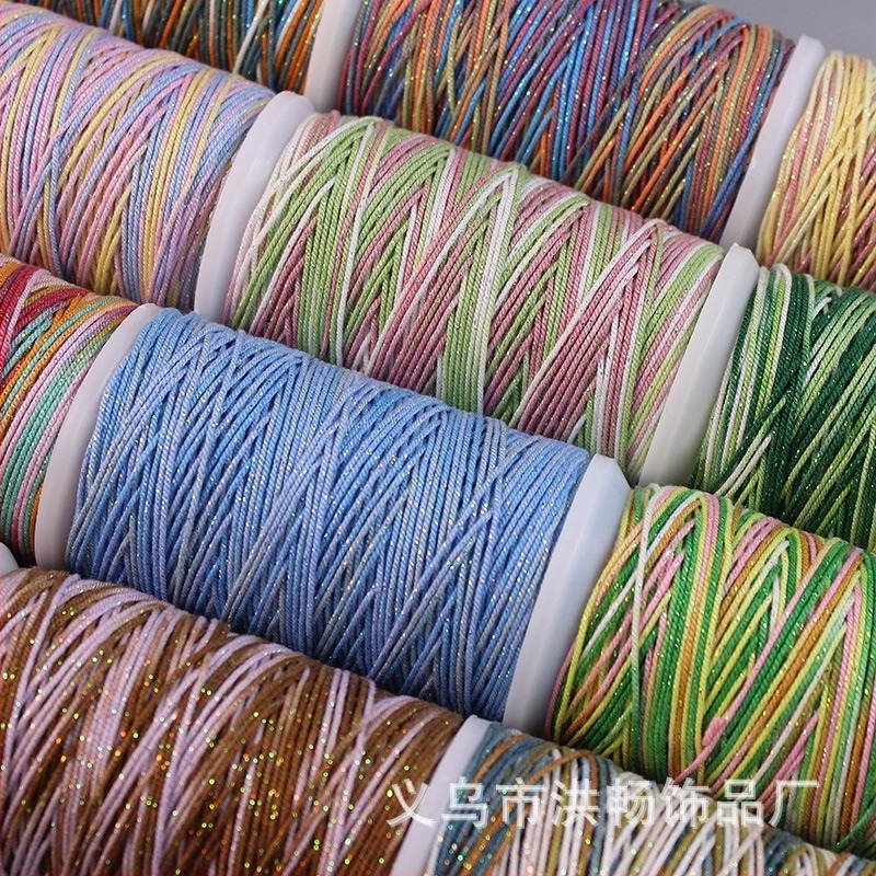 Kézzel sodrt pamutszál arany tibeti stílusú csillagfény-gradienttel, DIY nyaklánc- és karkötőzsinór