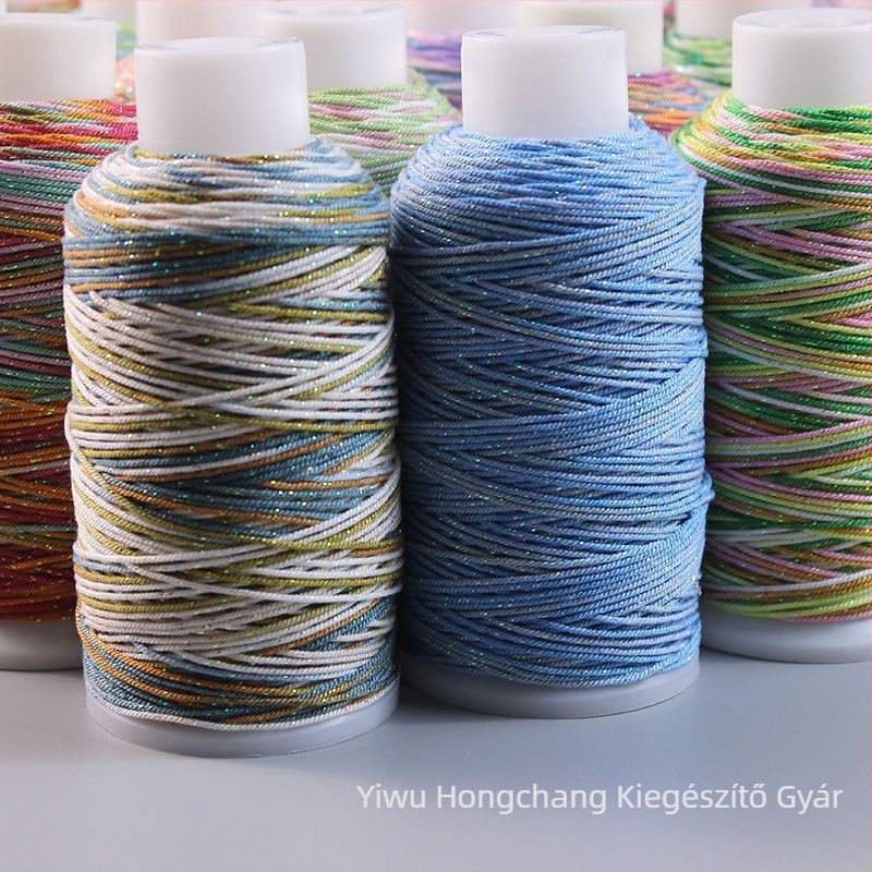 Kézzel sodrt pamutszál arany tibeti stílusú csillagfény-gradienttel, DIY nyaklánc- és karkötőzsinór