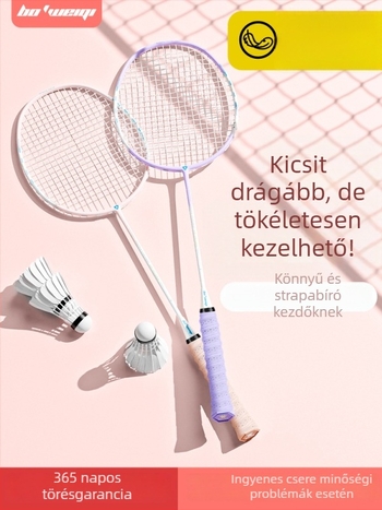Bo'weiqi/Popovich tollaslabdaütő – kiegyensúlyozott penge, kompakt fej, karbon szálas nyelet, titániumötvözet váz, nylon húrok, feszítés 22–24 lb