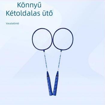 Bevezető badmintonütő kezdőknek, könnyű vasötvözet váz, osztott kialakítás, súly 90–94 g, fogó vastagsága G5, nylon húrok