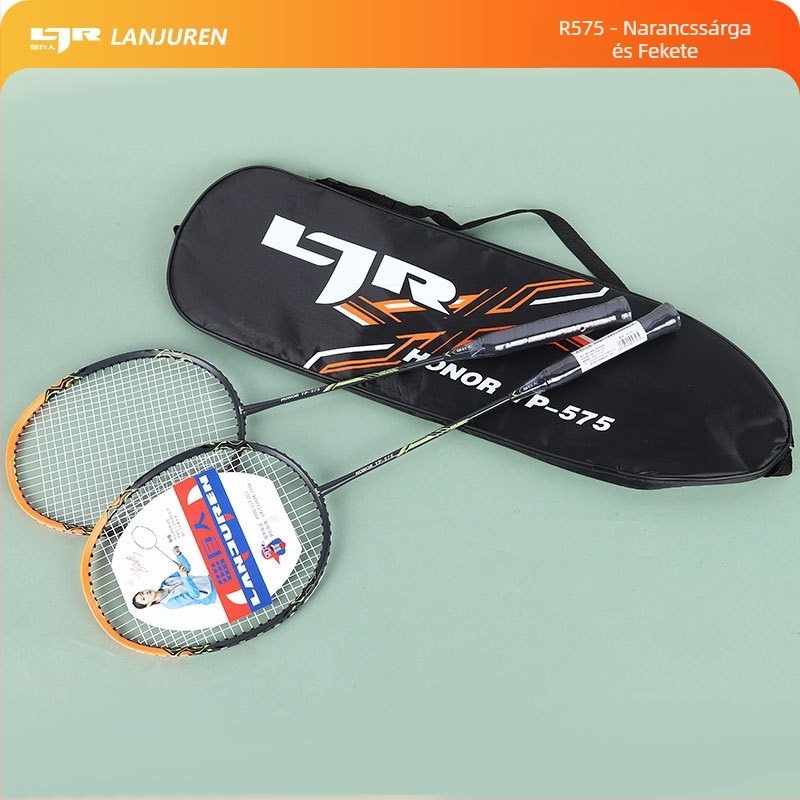 Két ütőből álló badminton szett – könnyű, üveg-alumínium keret, nylon húrok, 90–94 g súly, kezdőknek és amatőröknek