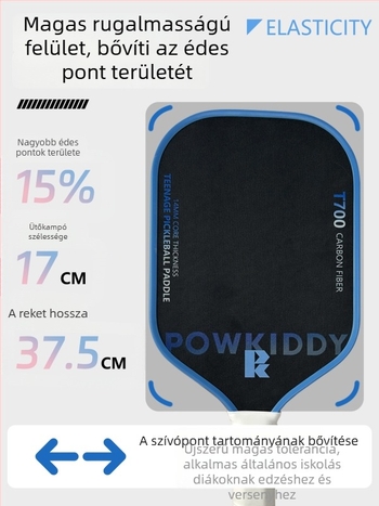 Davis pickleball ütő, T700 szénszálas, tömeg 205±5 g, méhsejt textúra