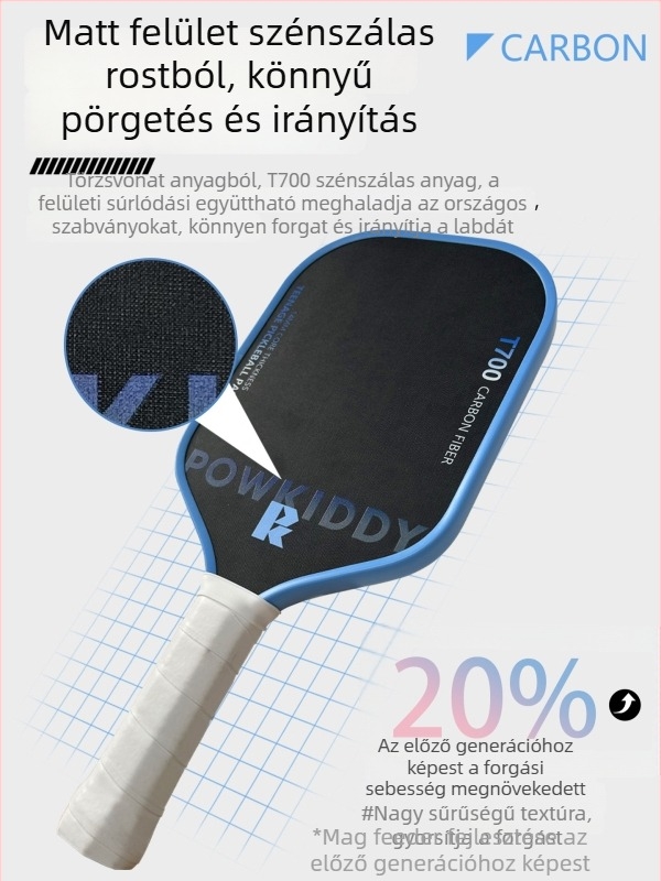 Davis pickleball ütő, T700 szénszálas, tömeg 205±5 g, méhsejt textúra