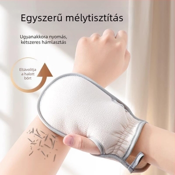 Női fürdőkesztyű – hámlasztó, durva szemcsés felület, lélegző, megvastagított, poliészter anyag