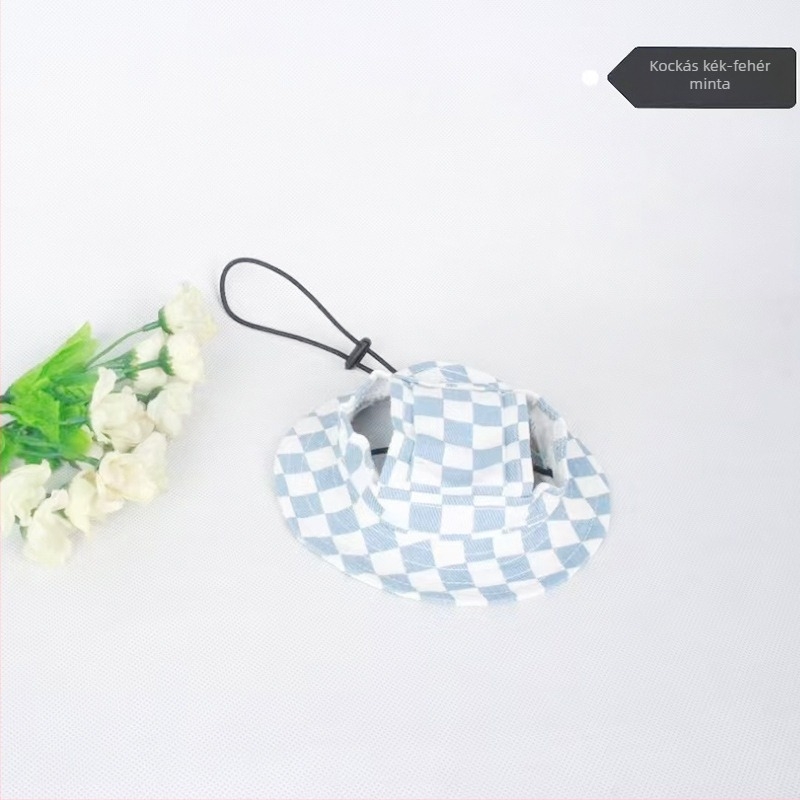 Kisállatok napvédő sapkája – füllyukakkal, halász stílus, pamut, domborított, tavasz, lazább