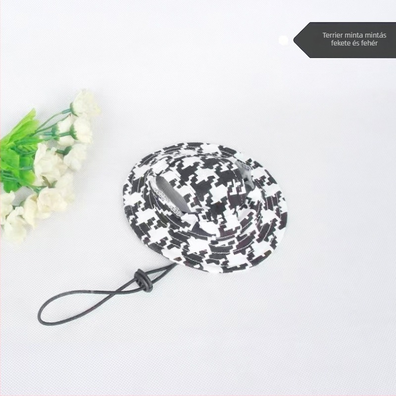 Kisállatok napvédő sapkája – füllyukakkal, halász stílus, pamut, domborított, tavasz, lazább