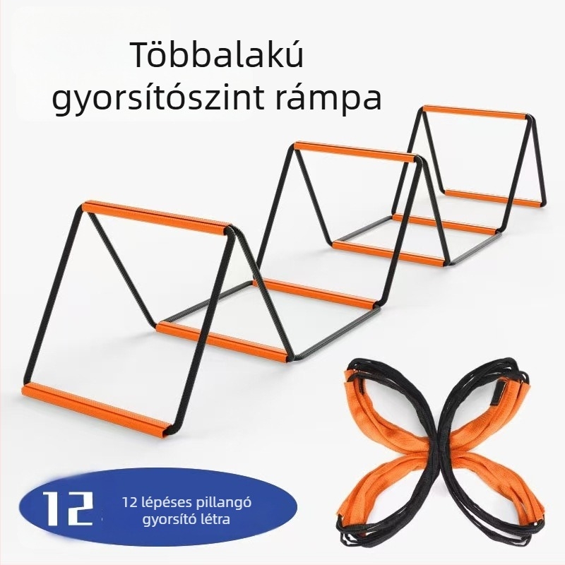 Edzés segéd: többfunkciós összecsukható agilitási létra, acél konstrukció, alkalmas futballhoz, Roneng márka