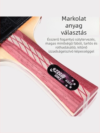 DHS Red Double Happiness asztaliteniszütő, 6 csillagos R-típusú, univerzálisan professzionális, reverse-glue gumi, Basswood penge, egyenes ütés.