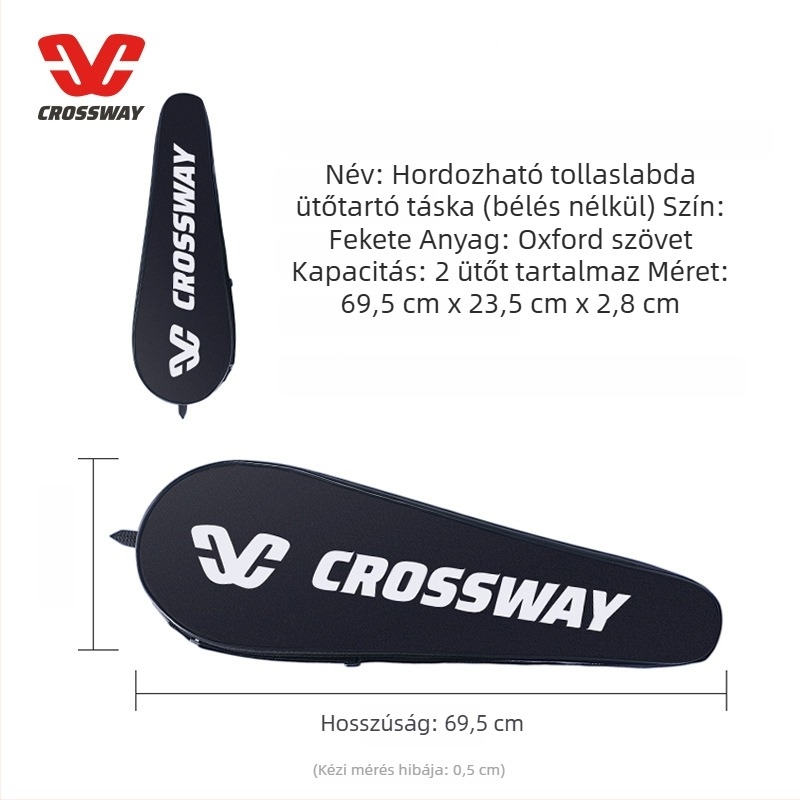 Clothway tollaslabda ütőtáska, 2 darabos készlet, vállon átvethető, vízálló és porvédett, Oxford anyag