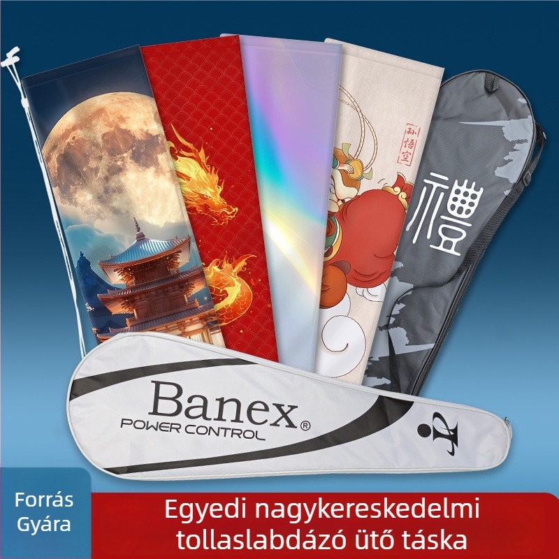 Badmintonütő táska, vízálló Oxford anyagból, háromrétegű megerősített tároló, egylábas vállkialakítás, testreszabható logó, Brother márka