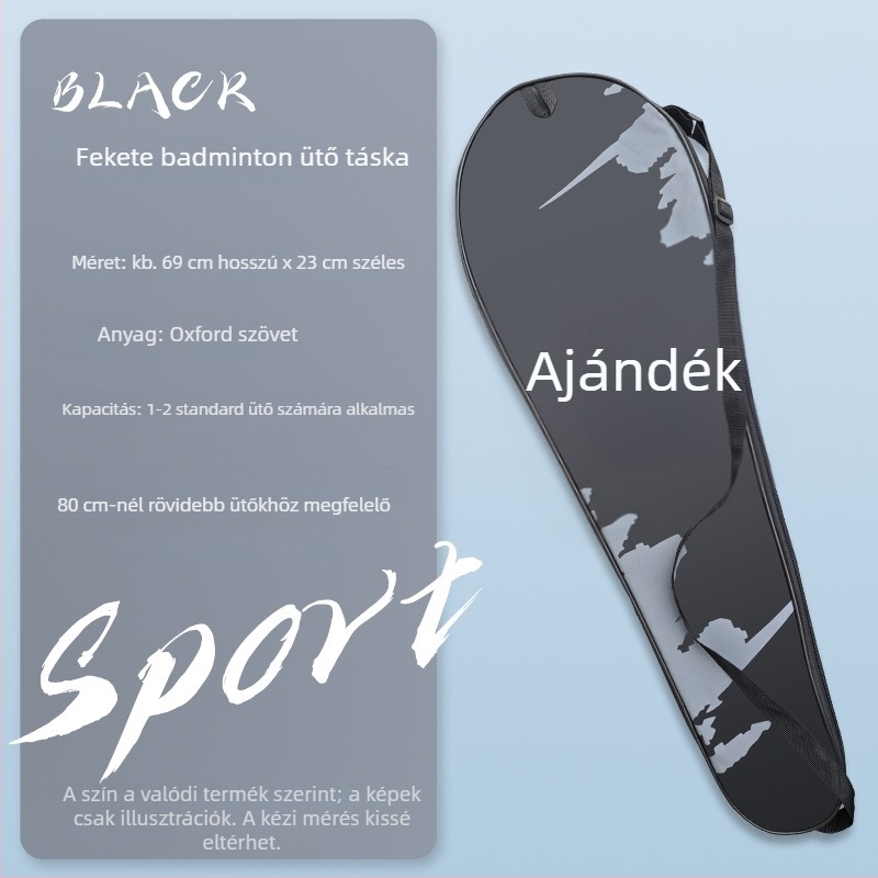 Badmintonütő táska, vízálló Oxford anyagból, háromrétegű megerősített tároló, egylábas vállkialakítás, testreszabható logó, Brother márka