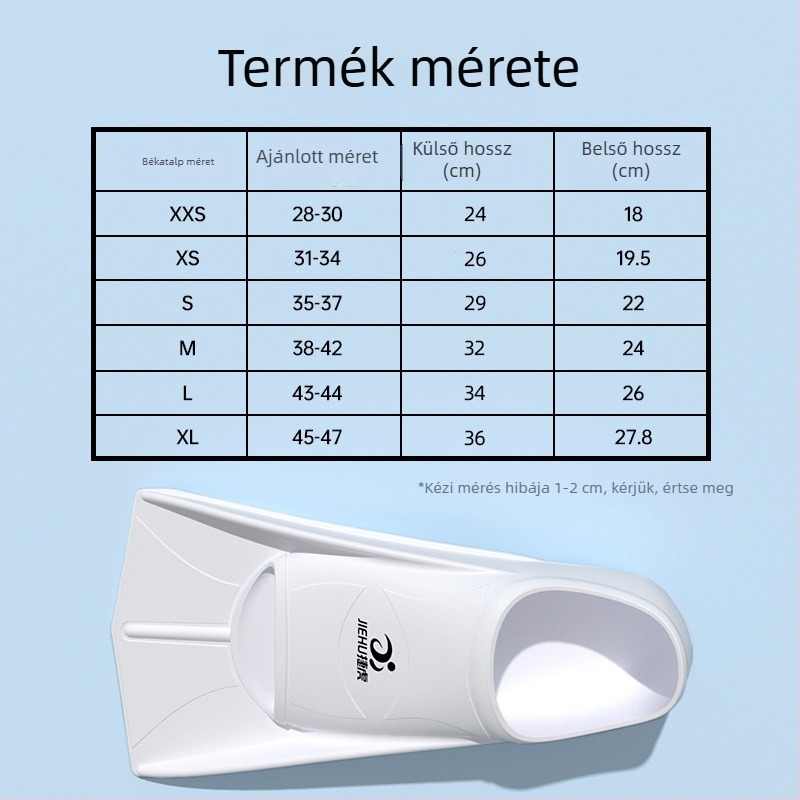 Szilikon úszófinok edzéshez, kacsa lábfej dizájn, felnőtteknek
