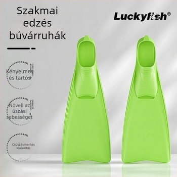 Szilikon rövid úszófinok, szabad stílusú úszáshoz, Luckyfish márka, anyaga PP+TPE, gyerekeknek és felnőtteknek egyaránt, professzionális edzéshez
