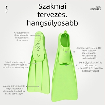 Szilikon rövid úszófinok, szabad stílusú úszáshoz, Luckyfish márka, anyaga PP+TPE, gyerekeknek és felnőtteknek egyaránt, professzionális edzéshez
