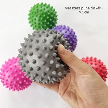 9 cm puha PVC tüskés labda masszázsra és akupunktúra pontok stimulálására; fogó labda; talpi fascia jóga- és fitneszlabda; sünlabda