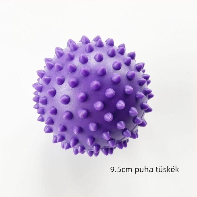 9 cm puha PVC tüskés labda masszázsra és akupunktúra pontok stimulálására; fogó labda; talpi fascia jóga- és fitneszlabda; sünlabda