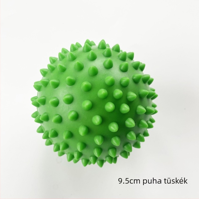 9 cm puha PVC tüskés labda masszázsra és akupunktúra pontok stimulálására; fogó labda; talpi fascia jóga- és fitneszlabda; sünlabda