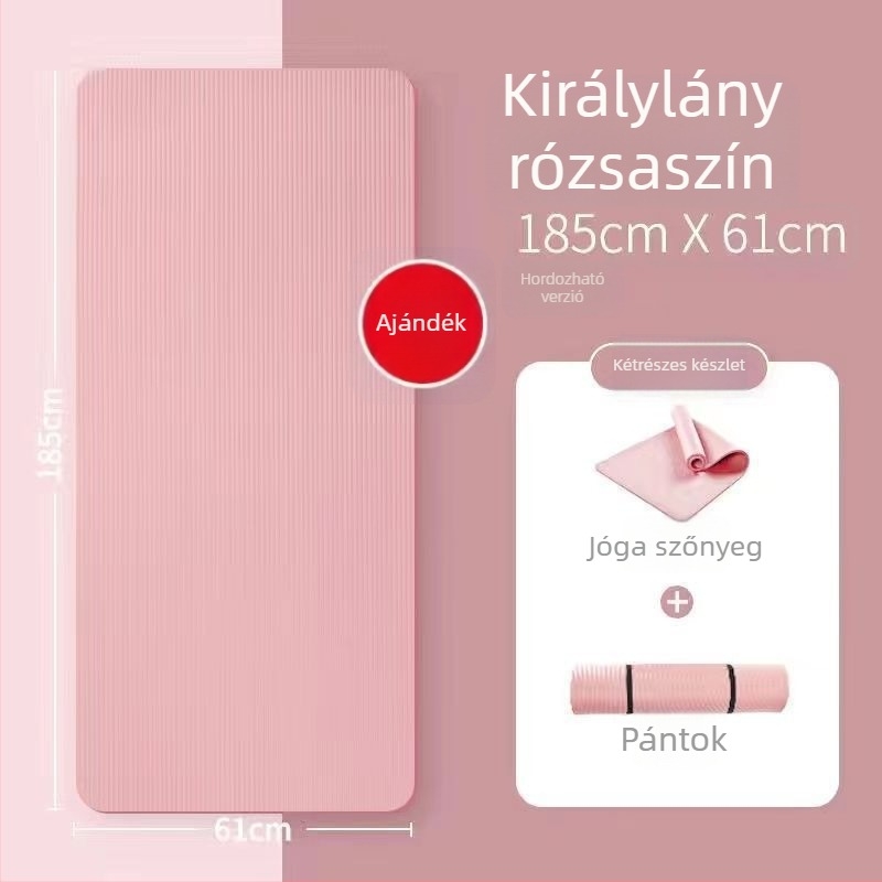 Kezdőknek szánt vastag jóga matrac, széles és hosszú, csúszásmentes, otthoni használatra