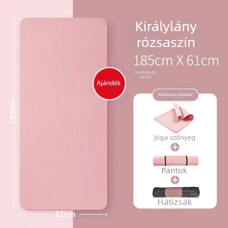 Kezdőknek szánt vastag jóga matrac, széles és hosszú, csúszásmentes, otthoni használatra