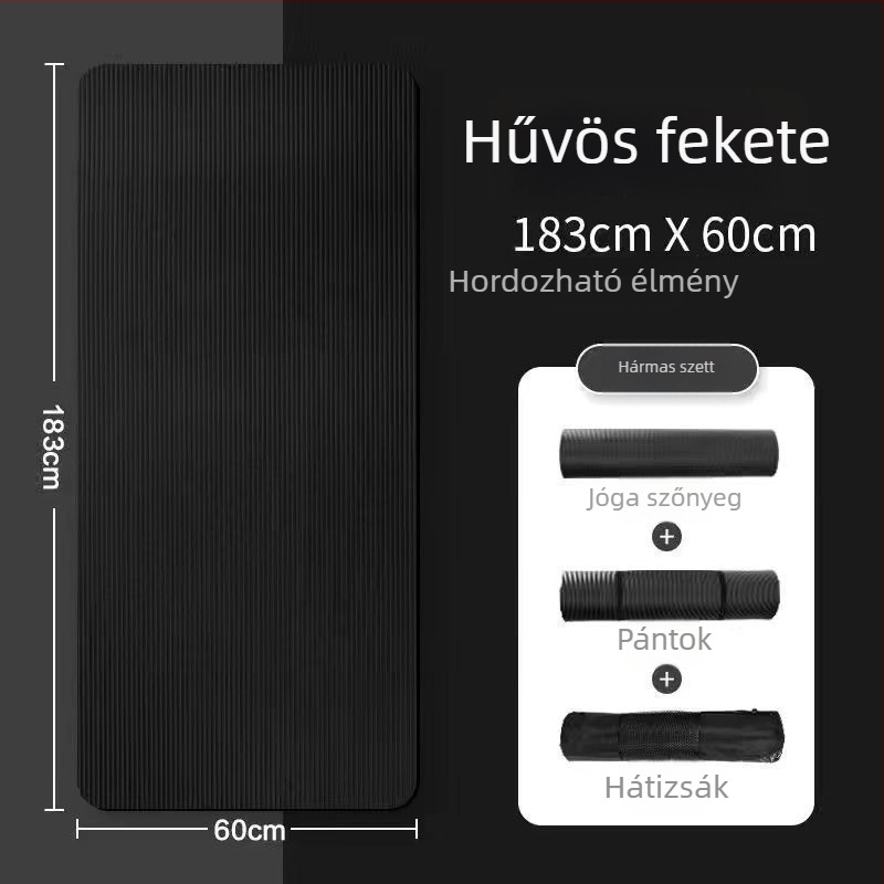 Kezdőknek szánt vastag jóga matrac, széles és hosszú, csúszásmentes, otthoni használatra