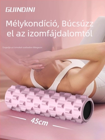 Jóga habhenger selyemviráganyaggal – izomlazítás és lábmasszázs