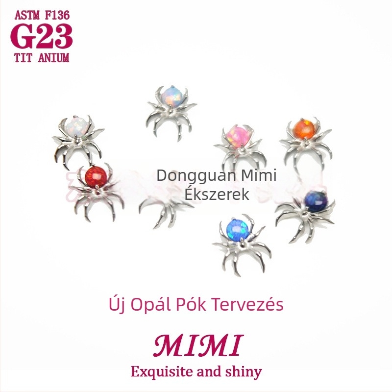 Piercing ékszer - titániumötvözet, cirkóniával díszítve, uniszex dizájn, Princess sorozat