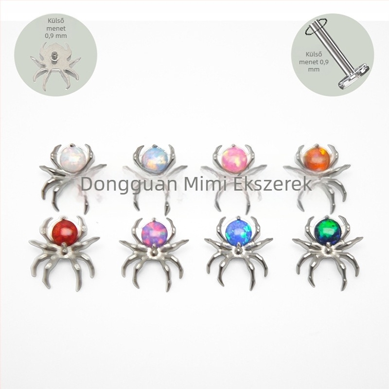 Piercing ékszer - titániumötvözet, cirkóniával díszítve, uniszex dizájn, Princess sorozat