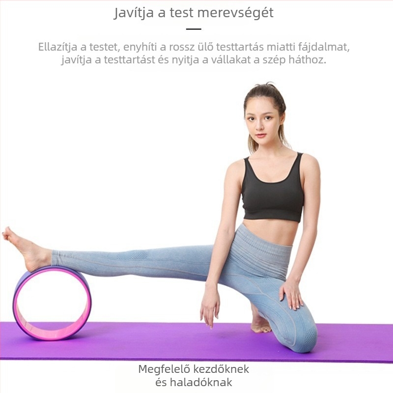 Kezdő jóga kerék a hátsó nyitáshoz, Backbend eszköz, jóga kerék/Pilates kör, otthoni masszázs (Anyag: TPE)