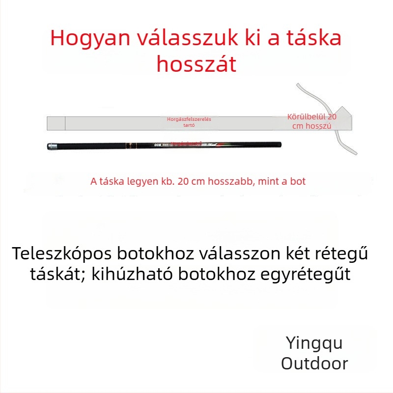 Japán stílusú szélesített horgászbot táska pamutból, tároló rekesszel és védőtokkal