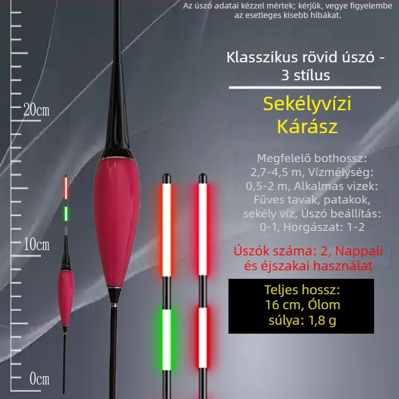 Magas látású, világító úszó sekély vízhez harapásjelzővel — elektronikus úszó a harapások érzékelésére nappal és éjjel