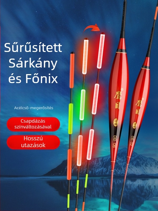 Vertical drift horgászúszó – Eagle Eye, kompozit anyagú úszó, világító éjszakai használatra, nappali és éjszakai használat