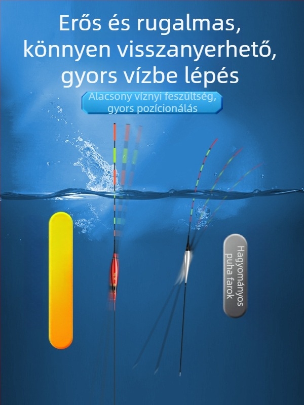 Vertical drift horgászúszó – Eagle Eye, kompozit anyagú úszó, világító éjszakai használatra, nappali és éjszakai használat