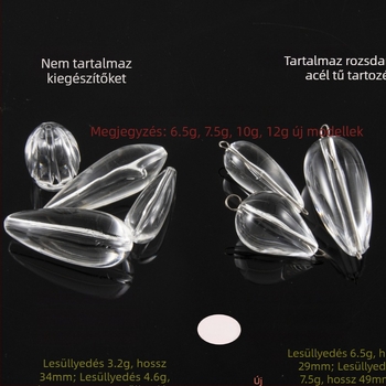SEELUCKER süllyedő hajító eszköz – horgászfelszerelés, 3.2 g, ABS anyag, átlátszó dizájn