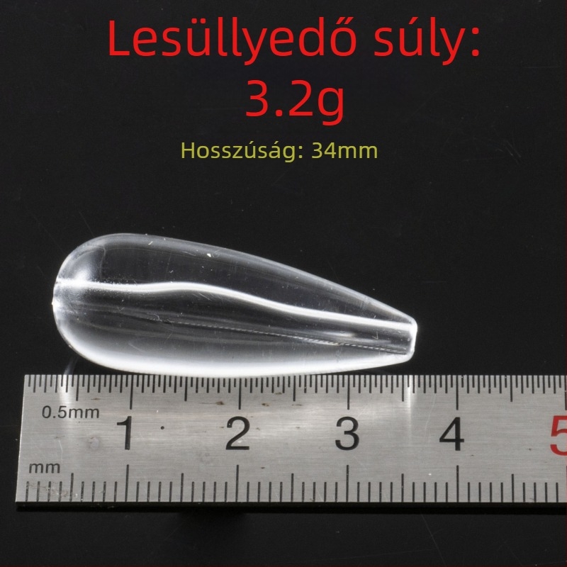 SEELUCKER süllyedő hajító eszköz – horgászfelszerelés, 3.2 g, ABS anyag, átlátszó dizájn