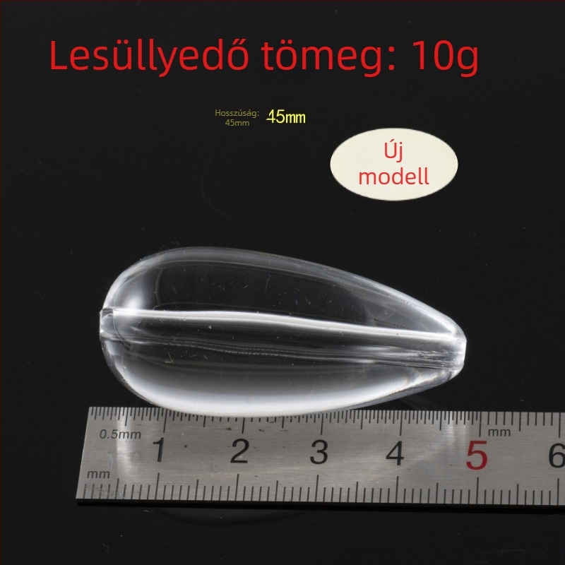 SEELUCKER süllyedő hajító eszköz – horgászfelszerelés, 3.2 g, ABS anyag, átlátszó dizájn