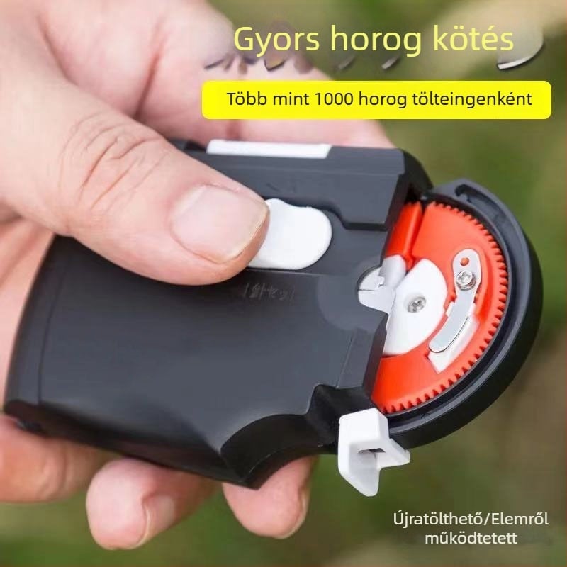 Elektromos horgász zsinór-kötő dupla horoggal – automatikus belső zsinórvezetés, újratölthető