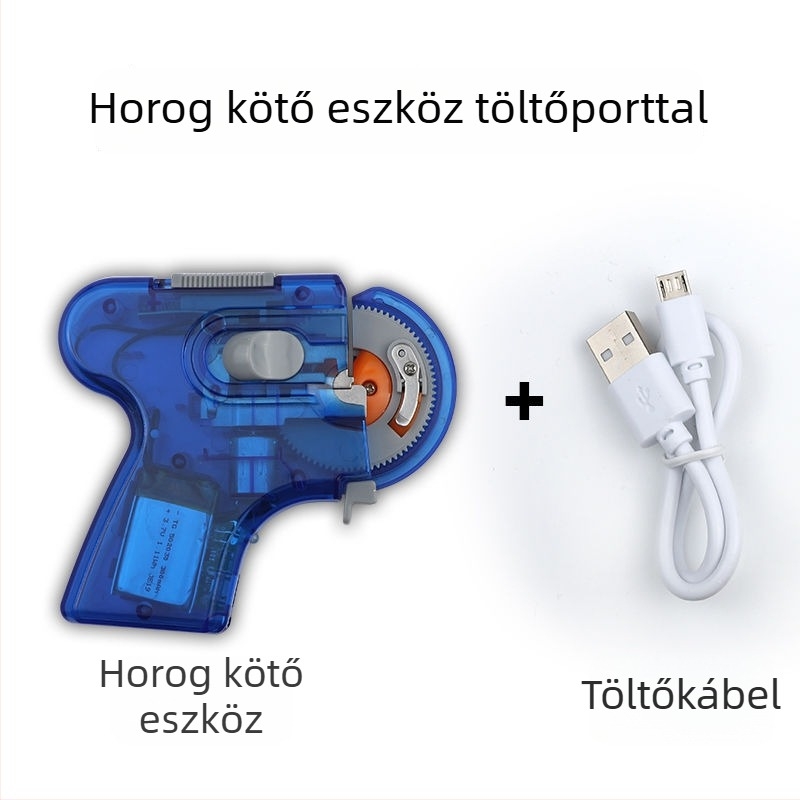 Elektromos horgász zsinór-kötő dupla horoggal – automatikus belső zsinórvezetés, újratölthető