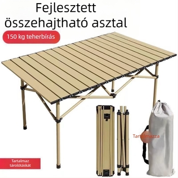 Összecsukható, hordozható kültéri asztal kempinghez, horgászathoz és piknikezéshez – matt szénacélból