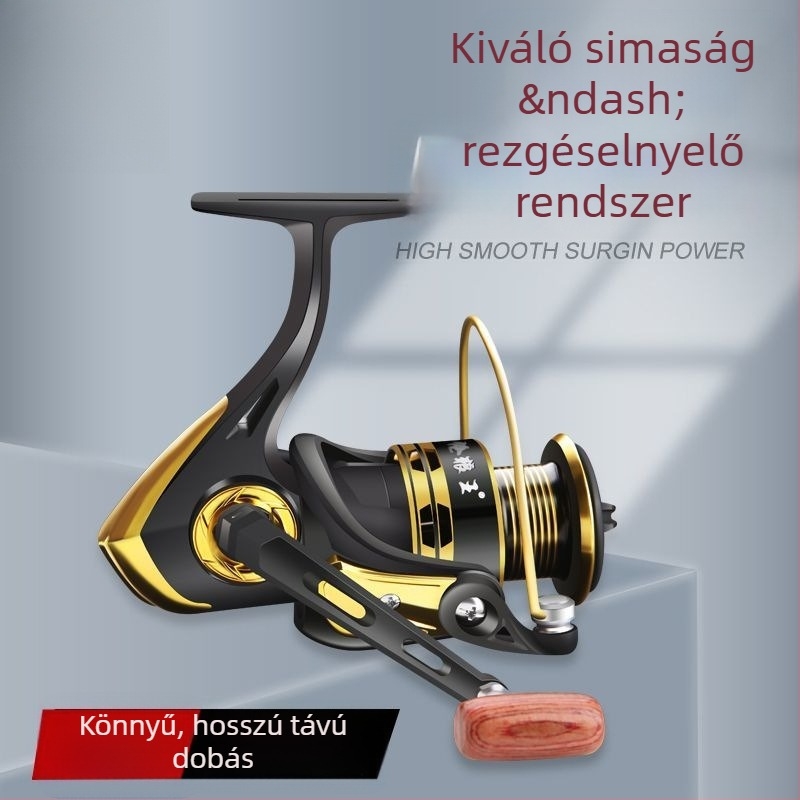 Horgászorsó - teljes fémből készült test, tengeri horgászat, hosszú dobás, csali kerék