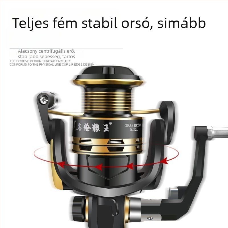 Horgászorsó - teljes fémből készült test, tengeri horgászat, hosszú dobás, csali kerék
