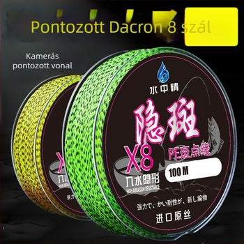 Szövött főzsinór hosszú dobásokhoz, pöttyös mintázat, harapásálló