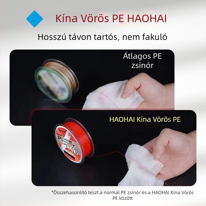 Haohai PE 8-szálú fő zsinór, magas szilárdságú, fakulásmentes, horgászatra, 10 darabos csomag