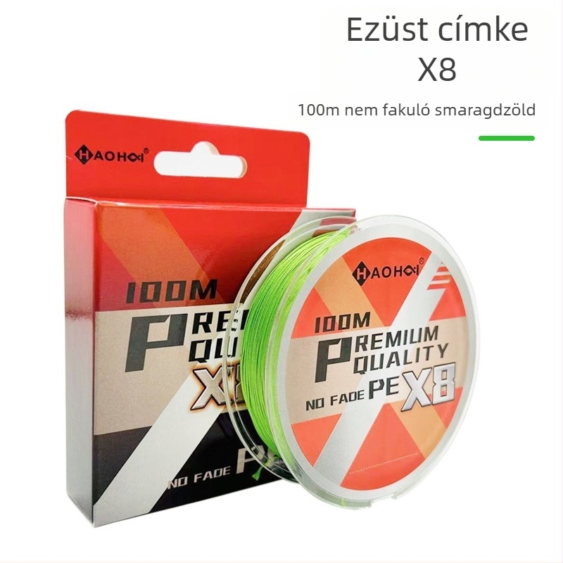 Haohai PE 8-szálú fő zsinór, magas szilárdságú, fakulásmentes, horgászatra, 10 darabos csomag
